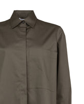 Boxy fit shirt in green stretch cotton - Green | Giemme BrandsCorporate