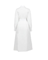 Abito a kimono over fit con cintura in vita in esclusivo tessuto tecnico lavorato bianco - Bianco | Giemme BrandsCorporate