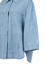 Over-Fit Hemdjacke aus reinem Bio-Baumwoll-Denim - Hellem denim | Giemme BrandsCorporate