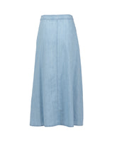 Regular-fit midi skirt in pure organic cotton denim - Light denim | Giemme BrandsCorporate