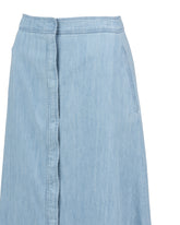 Regular-fit midi skirt in pure organic cotton denim - Light denim | Giemme BrandsCorporate