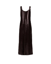 Sleeveless long dress in tone-on-tone brown sequins - Brown | Giemme BrandsCorporate