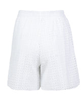 Short regular fit in puro cotone Sangallo tinto capo bianco - Bianco | Giemme BrandsCorporate