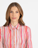 Slim-Fit Hemd aus High-Performance Skinlike Stoff mit exklusivem Muster in Rosatönen - Fuchsia | Giemme BrandsCorporate