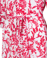 Chemisier-Kleid in Midilänge aus High-Performance Skinlike-Stoff mit exklusivem floralen Muster in Fuchsia-Tönen - Fuchsia | Giemme BrandsCorporate