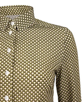 Regular fit shirt in high-performance Skinlike fabric with an exclusive green geometric print - Green | Giemme BrandsCorporate