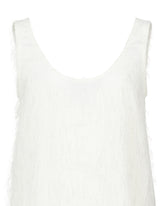 Regular-Fit Top mit Rundhalsausschnitt aus reiner weißer Viskose, verziert mit Applikationen - Weiß | Giemme BrandsCorporate