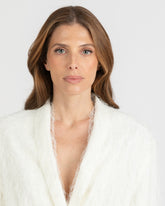 Futterjacke im Regular Fit aus 100% weißer Viskose mit Applikationen - Weiß | Giemme BrandsCorporate