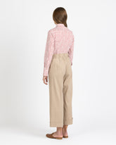 Slim fit shirt in stretch cotton featuring an exclusive white and red print - Red | Giemme BrandsCorporate