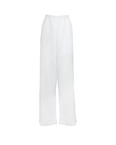 Pantaloni a palazzo regular fit in puro lino bianco - Bianco | Giemme BrandsCorporate