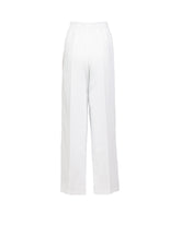 Pantaloni a palazzo regular fit in puro lino bianco - Bianco | Giemme BrandsCorporate
