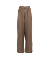 Pantaloni a palazzo regular fit in puro lino marrone - Marrone | Giemme BrandsCorporate