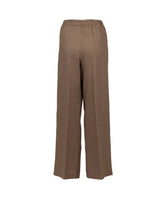 Pantaloni a palazzo regular fit in puro lino marrone - Marrone | Giemme BrandsCorporate
