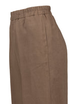 Pantaloni a palazzo regular fit in puro lino marrone - Marrone | Giemme BrandsCorporate