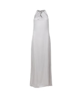 Abito lungo regular fit con scollo incrociato in pura viscosa grigio perla - Grigio | Giemme BrandsCorporate
