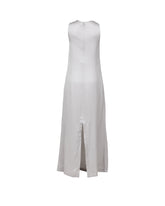 Abito lungo regular fit con scollo incrociato in pura viscosa grigio perla - Grigio | Giemme BrandsCorporate