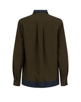 Regular fit shirt in green stretch viscose - Green | Giemme BrandsCorporate