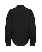 Camicia over fit con collo a vela in viscosa elasticizzata nera - Nero | Giemme BrandsCorporate