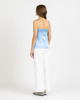 Regular Fit Top aus exklusiver Stretch-Seide in Blau - Hellblau | Giemme BrandsCorporate