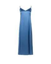 Regular fit dress in blue stretch silk - Light blue | Giemme BrandsCorporate