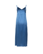 Regular fit dress in blue stretch silk - Light blue | Giemme BrandsCorporate