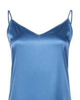 Regular fit dress in blue stretch silk - Light blue | Giemme BrandsCorporate