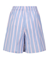 Regular fit shorts in pure light blue cotton with white and pink stripes
 - Light blue | Giemme BrandsCorporate