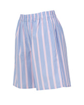 Regular fit shorts in pure light blue cotton with white and pink stripes
 - Light blue | Giemme BrandsCorporate