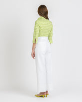 Camicia slim fit con collo aperto in cotone elasticizzato con una stampa sui toni del verde in esclusiva per Caliban - Verde | Giemme BrandsCorporate