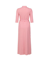 Chemisier-Kleid in Midilänge aus High-Performance Skinlike-Stoff mit exklusivem geometrischen Muster in Rosa und Orange - Rosa | Giemme BrandsCorporate