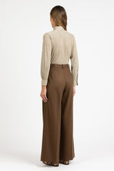 Camicia in maglia di jersey grigio con inserti in lurex oro - Grigio | Giemme BrandsCorporate