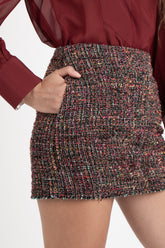 Minigonna in misto lana bouclé sui toni del fuxia - Fuxia | Giemme BrandsCorporate