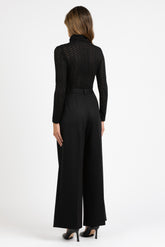 Turtleneck in black jersey lace - Black | Giemme BrandsCorporate
