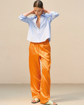 Camicia boxy fit con chiusura a zip in popeline di puro cotone azzurro - Azzurro | Giemme BrandsCorporate