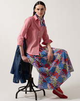 Camicia regular fit in cotone elasticizzato con motivo vichy rosso - Rosso | Giemme BrandsCorporate