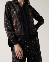 Pantaloni regular fit in viscosa e seta con esclusiva stampa foulard marrone - Marrone | Giemme BrandsCorporate