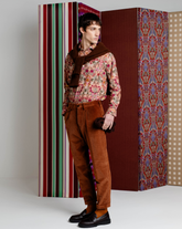 Pink exclusive floral pattern pure cotton shirt with french collar - Pink | Giemme BrandsCorporate