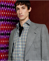 Green check pure cotton Vaiella shirt with french collar - Green | Giemme BrandsCorporate