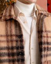 Camicia con collo italiano in flanella di lana beige - Collezione UOMO | Giemme BrandsCorporate