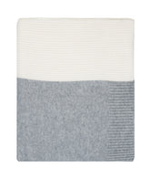 Cardigan in misto lana d'Alpaca grigio con contrasti in maglia a coste panna - Grigio | Giemme BrandsCorporate