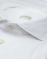Regular-Fit-Poloshirt mit langen Ärmeln aus reinem Baumwolljersey in Weiß - Weiß | Giemme BrandsCorporate