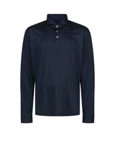Polo regular fit a manica lunga in jersey di puro cotone blu - Blu | Giemme BrandsCorporate
