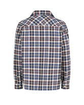 Over fit shirt jacket in pure cotton with blue check - Light blue | Giemme BrandsCorporate