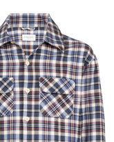 Over fit shirt jacket in pure cotton with blue check - Light blue | Giemme BrandsCorporate