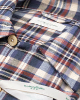 Over fit shirt jacket in pure cotton with blue check - Light blue | Giemme BrandsCorporate