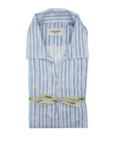 Comfort fit polo shirt in stretch cotton with light blue stripes - Complete the look | Giemme BrandsCorporate