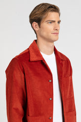 Over jacket in velluto di puro cotone rosso - Rosso | Giemme BrandsCorporate