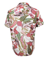 Short sleeve regular fit bowling collar shirt in pure cotton with exclusive orange print - Orange | Giemme BrandsCorporate