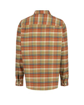 Oversize-Bluse mit italienischem Kragen aus reiner Baumwollflanell mit grünem Karomuster - Grün | Giemme BrandsCorporate