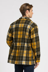 Cappotto in lana bouclé in esclusiva stampa a quadri gialli - Giallo | Giemme BrandsCorporate